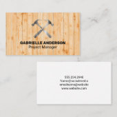 Cross Hammers Logo | houten omheining | aannemer Visitekaartje (Voorkant / Achterkant)