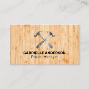 Cross Hammers Logo houten omheining aannemer Visitekaartje