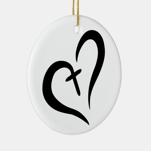 CROSS HEART KERAMISCH ORNAMENT (Rechts)