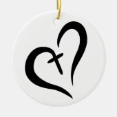 CROSS HEART KERAMISCH ORNAMENT (Voorkant)