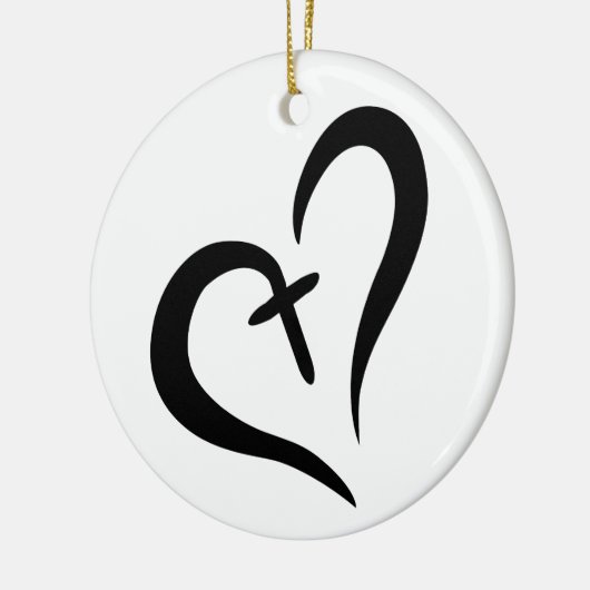 CROSS HEART KERAMISCH ORNAMENT (Links)