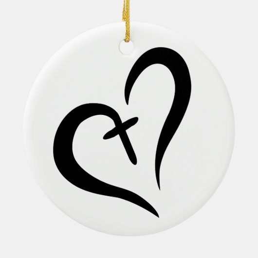 CROSS HEART KERAMISCH ORNAMENT (Achterkant)