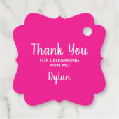 Cross | Hot-roze communiqué baptisme Christening Bedankjes Labels (Achterkant)