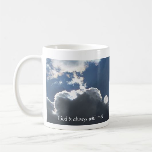 Cross in Clouds Gepersonaliseerde mok (Links)