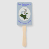 Cross in the Clouds met White Flowers, Christelijk Handwaaier (Achterkant)