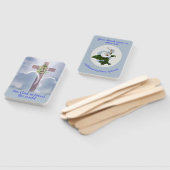 Cross in the Clouds met White Flowers, Christelijk Handwaaier (Niet-gemonteerd)