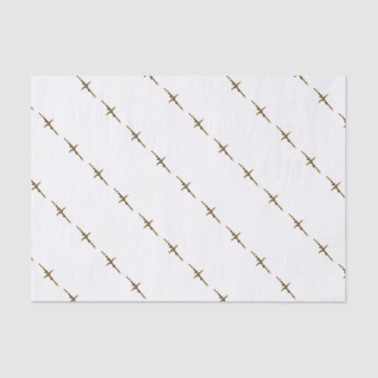 Cross Jesus Christus goud horizontaal Tissuepapier (Voorkant)