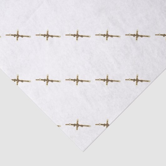 Cross Jesus Christus goud horizontaal Tissuepapier (Detail)