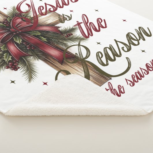 Cross Jesus Is The Reason For The Season Sherpa Deken (3/4)