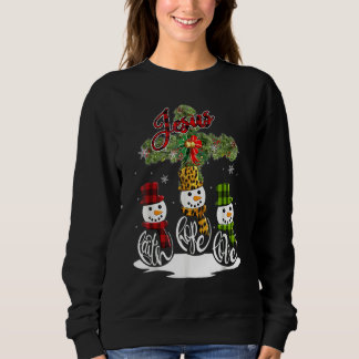 Cross Js Merry Kerstmis Snowman Funny Xmas voor KH Trui