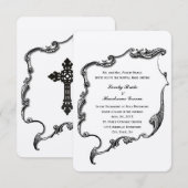 cross-katholieke uitnodiging tot kleine bruiloft (Voorkant / Achterkant)