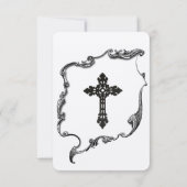 cross-katholieke uitnodiging tot kleine bruiloft (Achterkant)