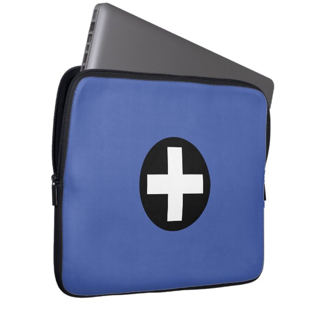 Cross Kreuz Circle Kreis Laptop Sleeve (Voorkant Rechts)