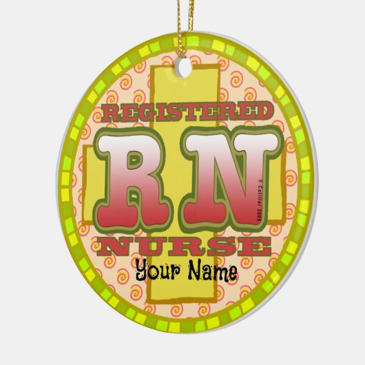 Cross Letters RN Verpleegkundige ornament (Links)