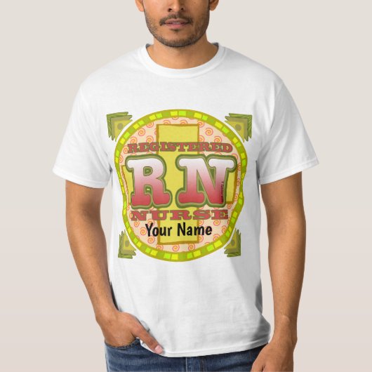 Cross Letters RN verpleegster t-shirt (Voorkant)