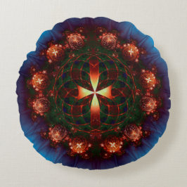Cross Mandala Rond Kussen