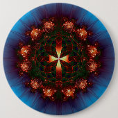 Cross Mandala Ronde Button 6,0 Cm (Voorkant)