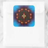  Cross Mandala Vierkante Sticker (Tas)