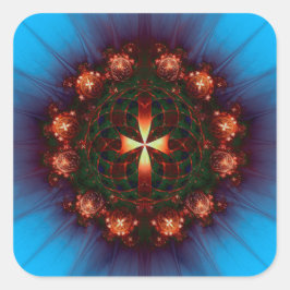 Cross Mandala Vierkante Sticker