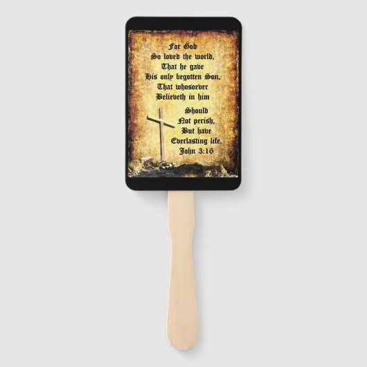 Cross & Manger voor John 3vs16 Handwaaier (Achterkant)