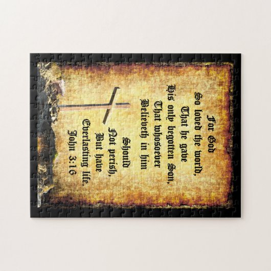 Cross & Manger voor John 3vs16 Legpuzzel (Horizontaal)