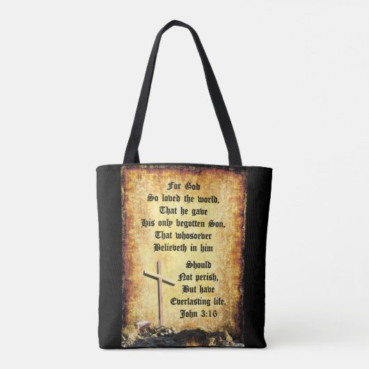 Cross & Manger voor John 3vs16 Tote Bag (Achterkant)