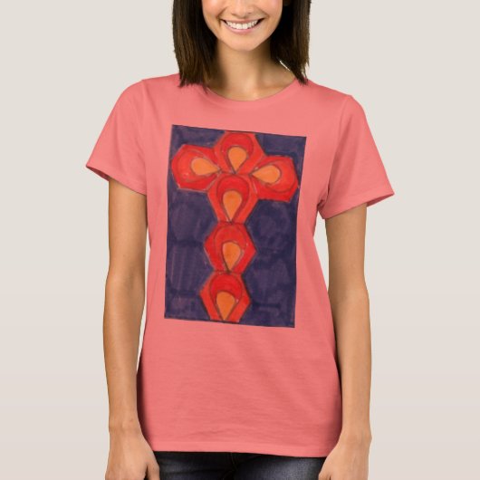 Cross Motief Basic Dames T-shirt (Voorkant)