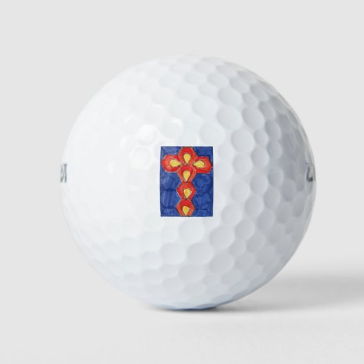 Cross Motief Golfbal Golfballen (Voorkant)