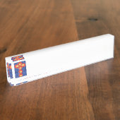 Cross Motif Desk Name Plste Naambordje (Zijkant)