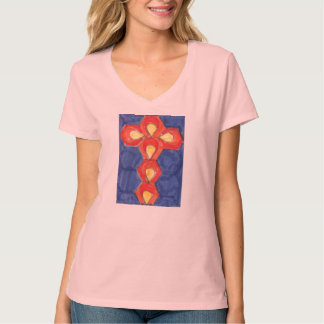 Cross Motif Hanes Nano V-hals T-shirt