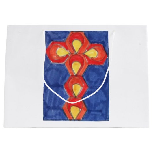 Cross Motif Large Glossy Cadeau Groot Cadeauzakje (Voorkant)