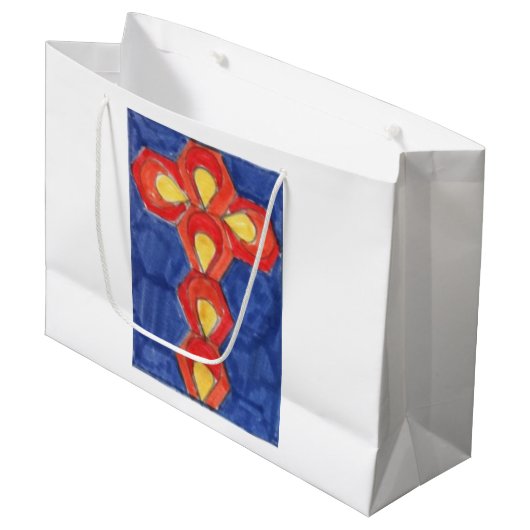 Cross Motif Large Glossy Cadeau Groot Cadeauzakje (Voorkant Gekanteld)