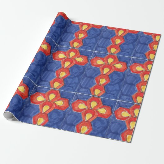Cross-motif Matte Wrapping Paper Cadeaupapier (Uitgerold)