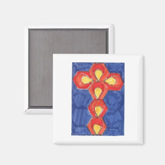 Cross Motif Square Magnet (Voorkant / Achterkant)