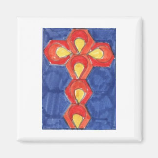 Cross Motif Square Magnet