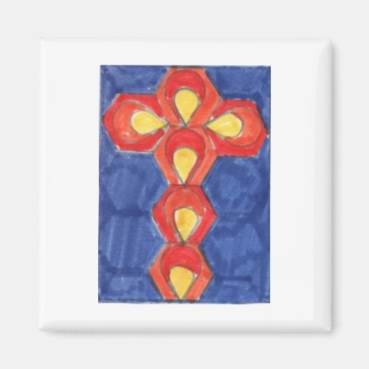 Cross Motif Square Magnet (Voorkant)