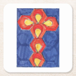 Cross Motif Square Onderzetters