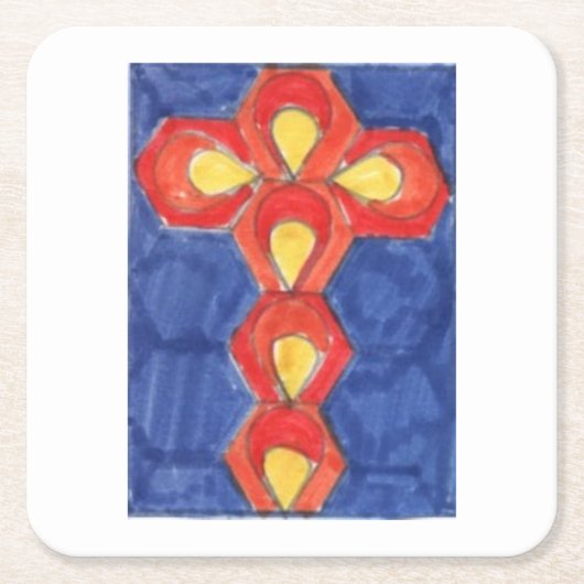 Cross Motif Square Onderzetters (Voorkant)