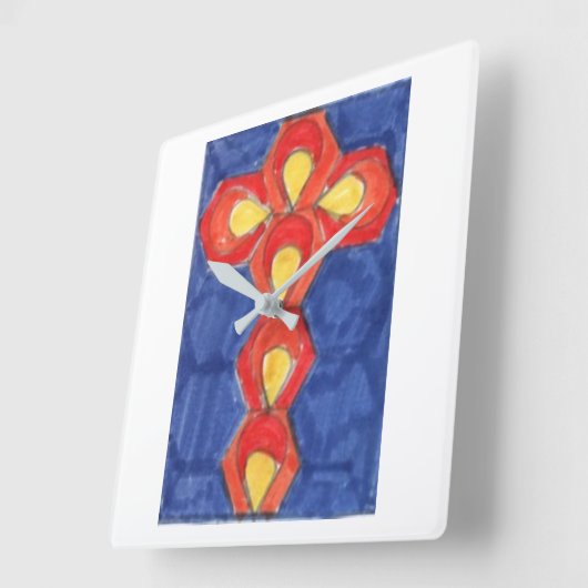 Cross Motif Square Wall klok (Hoek)