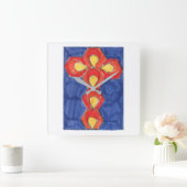 Cross Motif Square Wall klok (Huis)