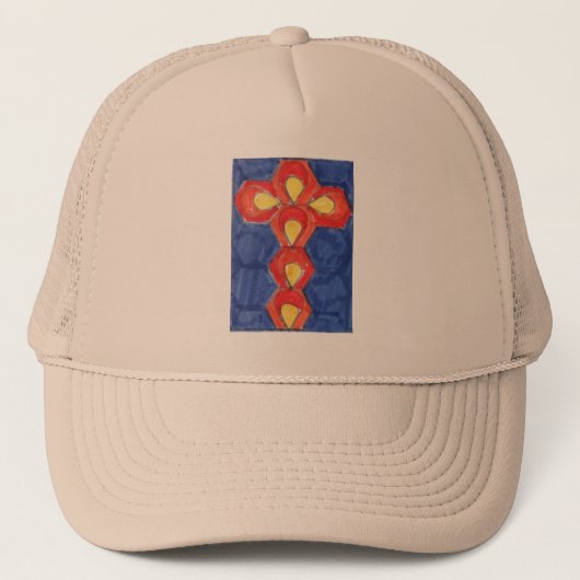 Cross Motif Trucker Hat Pet (Voorkant)