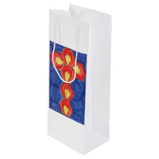 Cross Motif Wine Gift Bag Wijn Cadeautas (Voorkant Gekanteld)