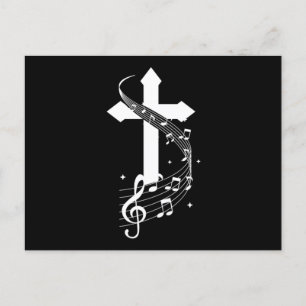 Cross Muzieknoten Musician Singer Gift Briefkaart