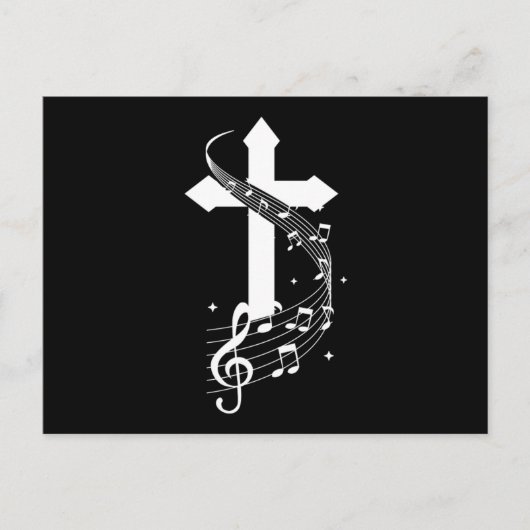 Cross Muzieknoten Musician Singer Gift Briefkaart (Voorkant)