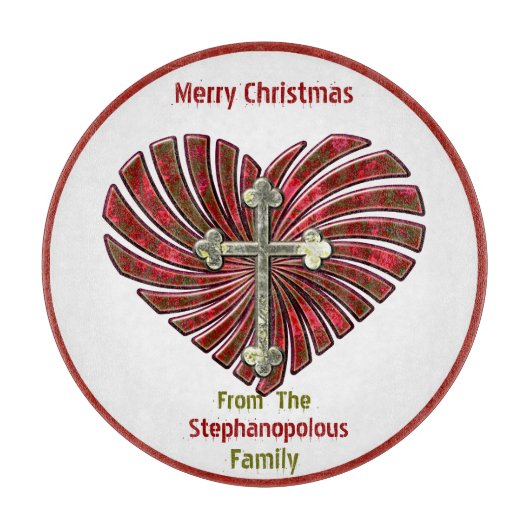 Cross-My-Heart (gepersonaliseerd cookie Bord) Snijplank (Voorkant)