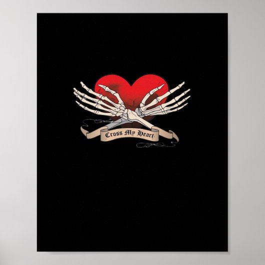 Cross My Heart (Hope To Die) - Skelet Handen Horen Poster (Voorkant)