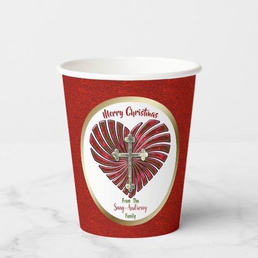 Cross-My-Heart, speciaal kerstfeest Papieren Bekers (Achterkant)