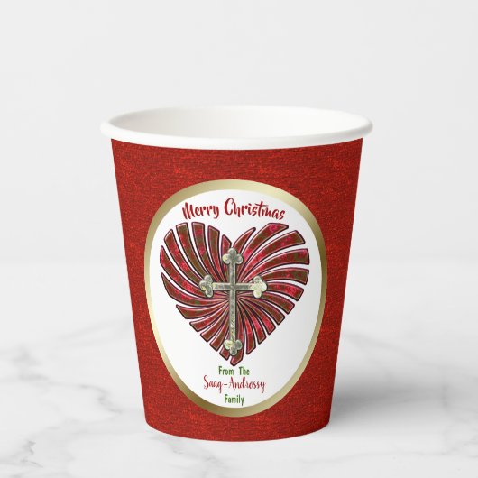 Cross-My-Heart, speciaal kerstfeest Papieren Bekers (Voorkant)