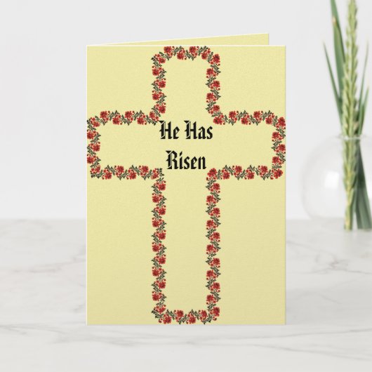 Cross Of Flowers Easter Greeting Card Kaart (Voorkant)