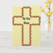 Cross Of Flowers Easter Greeting Card Kaart (Gele Bloem)